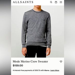 Men's All Saint Mode Merino Crew Sweater